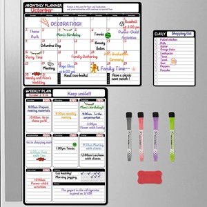 Bloc de notas diario personalizado, planificador <span class=keywords><strong>mensual</strong></span> de borrado en seco para el hogar, escuela, <span class=keywords><strong>calendario</strong></span> magnético para imanes de nevera, <span class=keywords><strong>pizarra</strong></span> - Product Image 6
