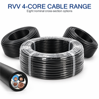 Câble électrique rond souple RVV 4 conducteurs en cuivre 4x2,5mm² 300/500V, gaine isolante en PVC noir