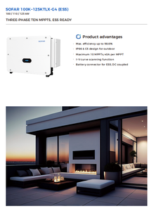 Sofar 100KTLX-G4 Sistema de Almacenamiento de Energía Trifásico de 100/110/125 kW, Listo para Uso Comercial con Diez MPPTs - Product Image 3