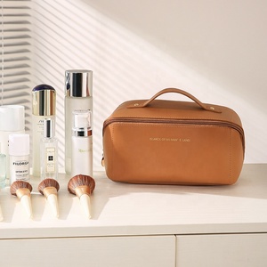 Nouveau sac de maquillage Portable en PU souple pliable étui à cosmétiques de voyage étanche avec pochettes en maille organisateur de vêtements fonctionnel - Product Image 5