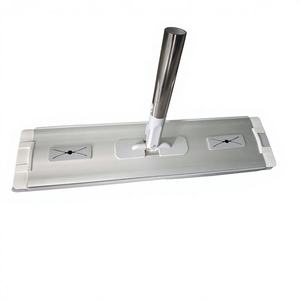 Plaque de serpillière <span class=keywords><strong>plate</strong></span> de 45 cm en aluminium, mains libres, haute qualité, avec raclette en caoutchouc double face et ensemble de seau à clips - Product Image 2