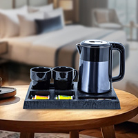 Bouilloire électrique sans fil 1400W sans BPA, 220V, en acier inoxydable, à double paroi, avec fonction maintien au chaud, protection contre l'ébullition à sec, automatique, pour hôtel