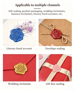 Personalized Customized <b>Logo</b> Self-Adhesive Wax Seal Decals 3D Wax Stamp <b>Stickers</b> for Holiday Gift Wrapping - Product Image 6