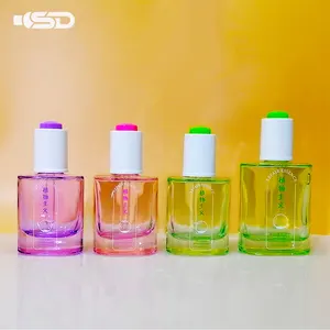 50ml 30 ml cam yağ damlalık şişesi lüks mor yeşil kırmızı özel uçucu 30 Ml cam mavi damlalık şişe