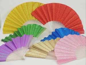 23cm Shinny Plastic Folding <b>Hand</b> <b>Fan</b> with Sparkling Sequins Bulk Wholesale for Festivals and Proms Crafted Products - Product Image 2