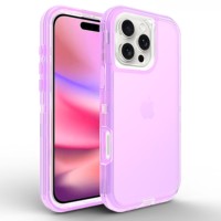 Étui de téléphone transparent durable 3 en 1, coque rigide pour iPhone 16 15 14 13 12 11 Pro Max