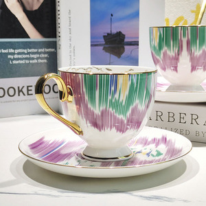 Best Selling Nordic Luxury Color Restaurant Cups and Saucers With Gift Box - Product Image 1