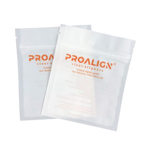 Bolsa De Alinhador De Dentes Claros Personalizados De Um Lado Grau Médico Pequeno Mylar Alineadores Dentales Alinhador Ortodôntico Cinta Zipper Bags - Product Image 4