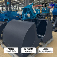 We-Attach WCB08R-V2 Nouvelle benne hydraulique rotative pour excavatrice, double coque, haute résistance, capacité personnalisée 2m³ 3m³ 4m³