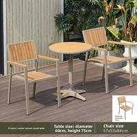 Ensemble table et chaises d'extérieur en métal avec structure en aluminium, résistant à l'eau et aux rayons UV, idéal pour cour, terrasse, jardin, café de loisirs