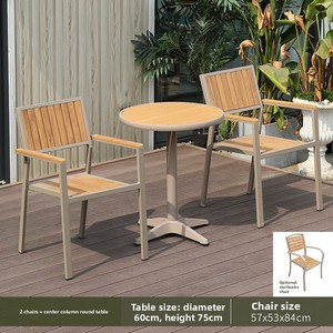 Ensemble table et chaises d'extérieur en métal avec structure en aluminium, résistant à l'eau et aux rayons UV, idéal pour cour, terrasse, jardin, café de loisirs - Product Image 6