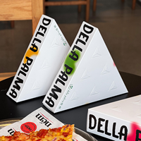 Boîte à pizza triangulaire personnalisée en papier blanc pour une seule part, emballage alimentaire de qualité pour les pizzerias