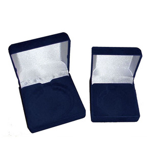 De <span class=keywords><strong>precio</strong></span> barato flocado solo azul conmemorativa cuadrado de terciopelo caja de moneda - Product Image 6