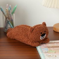 Vente en gros personnalisé ourson en peluche dessin animé porte-monnaie populaire fille petit sac pour écouteurs cadeau rouge à lèvres sac de rangement