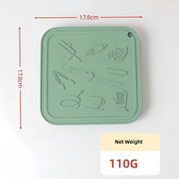 Sous-plat carré classique en silicone gaufré, résistant à la chaleur, écologique, pour casseroles et bols