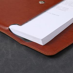 Custom A4 PU Leather <b>File</b> Bag Magnetic Buckle Portable Portfolio Envelope <b>Folder</b> School Conference Document Organizer Printable - Product Image 4