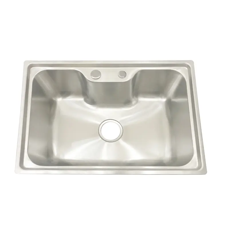 High Quality Modern Under-mount & Top-mount Single Bowl Utility Sink 16 gauge Stainless Steel Kitchen Sink with 2 holes