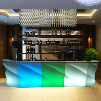 Table de bar LED lumineuse en PVC pour extérieur, mobilier commercial autoportant, design moderne et simple, KTG Club