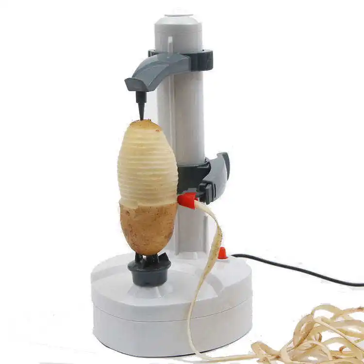 Descascador automático de maçã, descascador elétrico espiral para frutas, batata, vegetais, fácil de operar, de aço inoxidável, batata