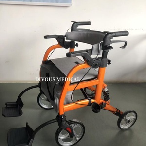 New List Aluminum Alloy Folding <b>Rollator</b> <b>Walker</b> Senior Portable Disabled Walk Helper 4-wheels Scooter for Elderly People - Product Image 6