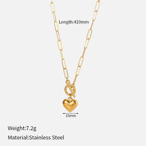 Новое модное персонализированное многослойное позолоченное ожерелье из нержавеющей стали, женское минималистское ювелирное изделие с сердечками и любовью - Product Image 2