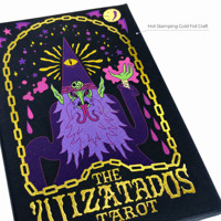 Jeu de tarot personnalisé avec couvercle et boîte en feuille d'or, impression intégrale, 78 cartes pour la divination, vente en gros OEM