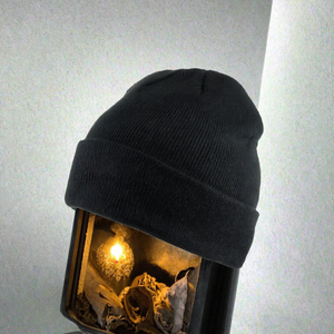 Gorro de pana con puño plegado, tejido acanalado, gorro de invierno para mujer y niños - Product Image 3