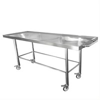 Produits mortuaires Amain Chariot mortuaire de morgue en acier inoxydable 304 Chariot mortuaire avec roues