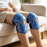 Enveloppe de thérapie chaude et froide réglable pour le genou, avec billes de gel réutilisables, pour soulager la douleur au genou, les gonflements et la récupération des blessures
