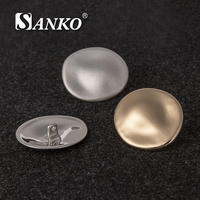 Boutons en métal SANKO, forme dôme, surface lisse, finition or et argent, pour manteau, blazer, costume, robe