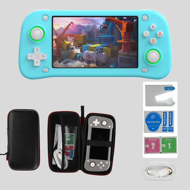 XF43 Retro Video Game Console 4.3inch Handheld Game Console 360 Degree Joystick 3000mAh HD Out Gamepad Support 2 Players