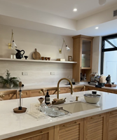 Ensembles complets de cuisines modernes en bois massif de chêne américain de luxe, prêts à assembler, avec panneaux en contreplaqué, marque Hardworking
