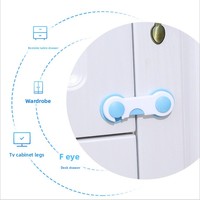 Verrous de sécurité pour enfants et loquets de porte d'armoire pour tiroirs, toilettes, réfrigérateurs - Protection de sécurité pour bébés (Modèle A1121 Bleu/Rose/Blanc)