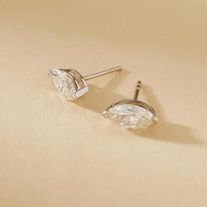 New 1.50 Carat Lab-Grown Diamond Stud Earrings 14K White Gold Marquise Cut 1.50 CT - Product Image 4