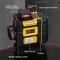 Niveaux laser multifonctionnels 4d 16 lignes à faisceau vert 2 piles avec trépied