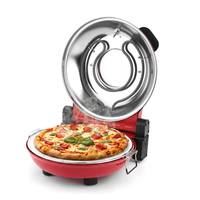 Four à pizza électrique automatique 1400W 12 pouces à hauteur réglable avec minuterie, pierre en céramique, fenêtre de visualisation
