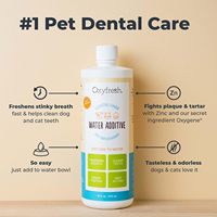 Aditivo de Agua Oxyfresh Premium para el Cuidado Dental de Mascotas, Elimina el Mal Aliento, Combate el Sarro y la Placa, Sin Aroma a Menta, No Requiere Cepillado