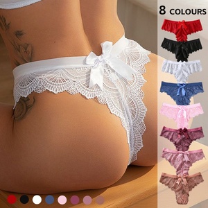 Tanga de Encaje Sexy SMOOTH Plus Size para Mujer, Cintura Baja, Lazo Bonito, Estilo Pure Desire, Bragas para Damas Curvilíneas - Product Image 1