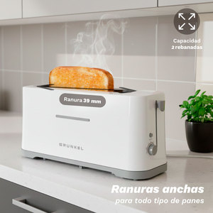 Ts-40easytoast 970W Extra Wide Slot <b>Toaster</b> With 7 Levels White - Product Image 1