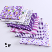 Tissu en coton patchwork imprimé floral multicolore fait main, 7 pièces, style mixte, vente en gros