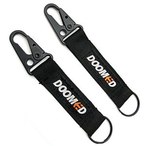 Carabiner Key Keychain Carabiner Customize Short Wrist Strap Carabiner Lanyards Keychain With Logo Custom Lanyard Key Chains