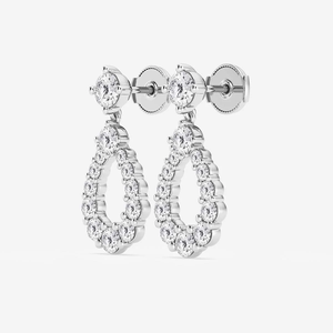 ต่างหูเพชรทรงกลม 3 1/2 กะรัต เพชรเลี้ยงในห้องปฏิบัติการ ดีไซน์แบบหนามเตย ประดับเพชรเรียงระดับ สวยหรู ทันสมัย เหมาะสำหรับผู้หญิง หรูหรา - Product Image 3