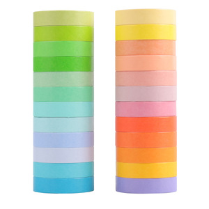 Rắn Không Thấm Nước Một Mặt <span class=keywords><strong>Washi</strong></span> Băng Gói Đầy Màu Sắc Trang Trí Cuộn Cho Tạp Chí Scrapbooking <span class=keywords><strong>DIY</strong></span> Máy Tính Xách Tay Thủ Công Mặt Nạ - Product Image 1