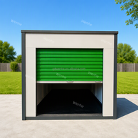 Conteneur de stockage en acier démontable, unité de stockage modulaire en kit avec porte enroulable pour stockage extérieur