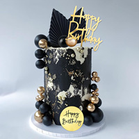 Goldene Schaumstoffbälle für Festliche Kuchendekoration Geburtstag Weihnachten Ostern & Vatertag Geformte Zahlen Kuchendeko-Zubehör