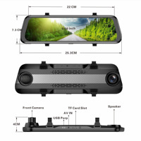 Rétroviseur de qualité supérieure de 10 pouces avec support spécial Miroir Dvr à double objectif Dashcam Produit par le fabricant
