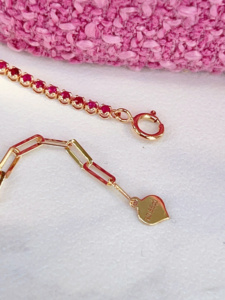 Xinfly Solid 18K Gold <b>Ruby</b> <b>Bracelet</b> Low MOQ 1pc Ready to Ship Everyday Wear Fine Jewelry for Women - Product Image 5