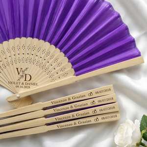 Personalized Summer Wedding Folding Fan, Custom Engraved Name Handheld Fan for <b>Engagement</b>, Party Dance <b>Decorations</b> - Product Image 1