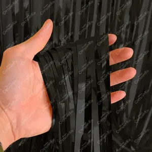 2 tende in carta metallizzata nera per decorazioni per feste - Product Image 2