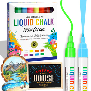 <span class=keywords><strong>Pennarelli</strong></span> a Gesso Liquido a Punta Fine 3mm, <span class=keywords><strong>Pennarelli</strong></span> <span class=keywords><strong>Cancellabili</strong></span> a Secco con Punta Reversibile <span class=keywords><strong>per</strong></span> Lavagne, Finestre, Cartelloni - Product Image 1